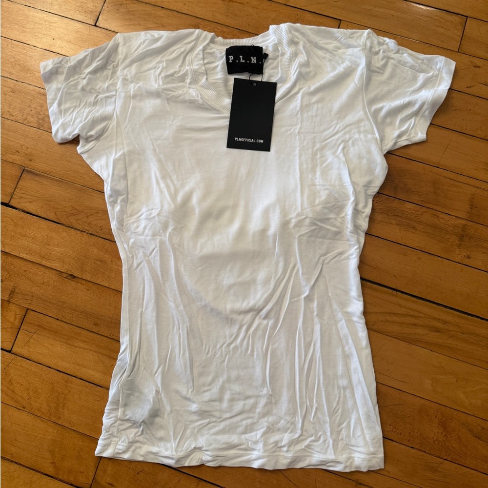 White PLN hooded T-Shirt